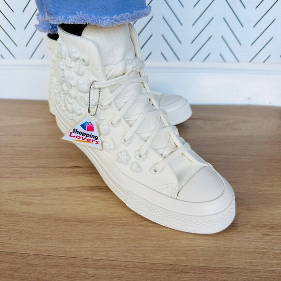 ❤️❤️Rare Converse Chuck 70 3D Charms Hi Women Shoes 7 Flower Stars Heart A06434C - Picture 5 of 15